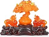 HANDIYA Skulptur Handwerkliche Skulptur Statuen Menschen Tiere Abstraktion Desktop Couchtisch Kunsthandwerk Möbel Fernseher Schrankdekorationen (Color : Orange)