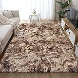 Aujelly Luxus Shaggy Soft Area Teppich Quadrat Indoor Flauschige rutschfeste Teppiche Moderne Wohnkultur für Wohnzimmer Schlafzimmer Kinderzimmer Wohnzimmer Coffee 120x160 cm