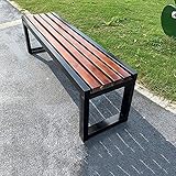 WYZCHDM Gartenbank Ohne Lehne Outdoor Patio Bänke, Gartenbank Metall Wetterfest, Gartenbank Aus Holz, Garten Sitzbank, Bietet Platz für 2-3 Personen für Patio-Deck-Rasen 180 * 40 * 45cm B