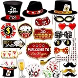 Qpout Las Vegas Casino Photo Booth Requisiten Lustiges DIY Poker Thema Selfie Requisiten Kit Für Nachtparty Dekoration Party bevorzugt 25 Stück