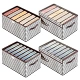 zhongko Kleiderschrank Organizer 6/7 Grids Faltbar Schrank Organizer Kleiderschrank 4 Pcs Schubladen Ordnungssystem Schubladen Organizer für Jeans, Hosen,Pullover, Hemden (Chidori Gitter-4 Pcs)