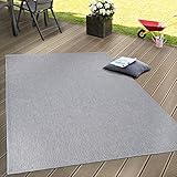 Paco Home In- & Outdoor Flachgewebe Teppich Terrassen Teppiche Natürlicher Look In Grau, Grösse:140x200 cm