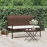 Youuihom Gartenbänke, Parkbänke, Lounge-Bänke, Gartenbank mit Kissen Braun 105 cm Poly Rattan Geeignet für Gärten, Balkone und Terrassen, Sonnenzimmer