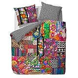 ESSENZA Bettwäsche Noida Multi Satin Patchwork Digitaldruck Bunt Floral Blumen Geblümt, Größe:135 cm x 200 cm