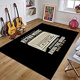 EshaLs Retro Musik 3D-Gedruckter Teppich, Schlafzimmerdekoration Retro Gitarre Großer Teppich, Wohnzimmer Schlafsofa Tisch Weiche und rutschfeste Bodenmatte, Geschenk A203 80×120Cm