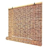 MMleYN Natür Retro Bambusrollo, Sichtschutz Rollos In Bambus, Bambusrollo-Anpassbar, Sichtschutz Rollo, Außen- Schilf Vorhang Für Terrasse Balkon, Vorhang Bambus Outdoor