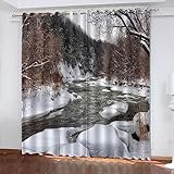 ONDIAN ösenvorhang 330 x 280 cm(130 x 110 inch) Vorhang Blickdicht Gardinen Blickdicht Verdunkelungsvorhang Schlaufen 2er Set