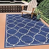 SANAT Outdoor Teppich Wetterfest - Teppich für den Innen- und Außenbereich - Balkon Teppich Wasserabweisend - Teppiche für Terrasse, Garten, Küche, Bad oder Wohnzimmer - Blau, 160 x 230 cm