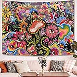 Arawat Wandteppich Psychedelic Pilze Wandtuch Tuch Boho Tapisserie Trippy Gothic Indisches Tapestry Wandtuch Deko TIPP Wanddeko(130x150cm)