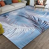 Kunsen Teppich Für Wohnzimmer Federgeschmückter Teppich Teppich läufer blau Teppich dick Kinderteppich200x250CM