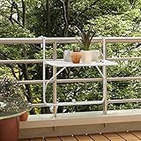 ZEYUAN Balkontisch, Grilltisch, Gartentisch Wetterfest, Tisch Balkon, Outdoor Tisch, Balkon Möbel Für Kleinen Balkon, Weiß 60x40 cm Stahl