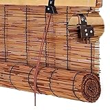 Bambus Rollo Seitenzugrollo Mit Hakenaufhängung, Balkon Trennwand Strohjalousien Sonnenschutz/wetterfest Bambusrollo Aussenbereich, Für Terrasse/Garten/Fenster/Tür/Küche(Size:W140xH200cm(55inx79in))