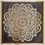 Orientalische Holz Ornament Wanddeko Hand der Hadji 60cm gross XL | Orientalisches Wandbild Wanpannel in Schwarz als Wanddekoration | Vintage Triptychon als Dekoration im Schlafzimmer oder Wohnzimmer