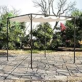 Homgoday Gartenpavillon mit Ausziehbarem Dach Pavillon mit Schiebedach Pavillon Überdachung Gartenpavillon Terrassendach Sonnendach für Garten Terrasse 3×3 m