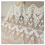 Nähen DIY Lace Mesh Stickerei Stoff Lace Flowers Hochzeitskleid Rock Stoff I al Für DIY Craft Nähen Kostüm Abend Braut Hochzeitskleidung (130cm Breite)(Size:90cm)