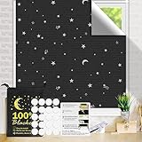 Verdunkelungsstoff 100% Verdunkelung (300 x 145 cm) für abdeckungen Temporäre Sonne blockieren Schattierungen für Fenster mit Nano Aufkleber für Schlafzimmer