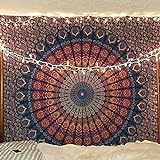 Craftozone Tapisserie Geschenk Hippie Wandteppiche Mandala Bohemian Psychedelic komplizierte indische Wandbehang Bettwäsche Tagesdecke