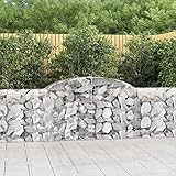 JUNZAI Gabionen mit Hochbogen 3 STK Gabionenkörbe, Gabionen Hochbeet, Steinkorb, Gabionengitter, Drahtkorb Für Pflanzen, Kräuterspirale Für Garten, 300x30x80/100 cm Verzinktes Eisen