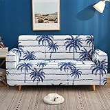 Sofa Überzug Kokosnussbaum Sofabezug Stretch Elasthan Couch überzug Abnehmbare Waschbar Sofa Cover Sofaschoner rutschfest Moderne Couchbezug Universal Sofahusse 4 Sitzer