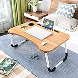 Laptop-Betttisch, Frühstück Serviertablage,Notebookst?nder, Lese Tisch Stabiler Tragbarer, Bett Tablett mit Tassenschlitz, Multifunktionstisch(60 * 40cm)