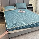 Bettlaken Ultra Weich und Bügelfrei 90 x 200 cm, 3 Stück, Latex-EIS-Seidenmatte, Sommer-Spannbetttuch, einfarbige Tagesdecke, Bettwäsche, Heimtextilien für Teenager-Schlafzimmer, Seeblau
