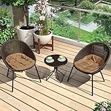 JHKZUDG 3-Teiliges Gartenmöbel-Set,Terrassenmöbel-Sets, Modernes Bistro-Set,Mit 2 Stühlen Und Einem Couchtisch Aus Verzinktem Stahl,Für Hofbalkon/Rasen/Garten