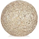 com-four® LED Cotton Kugel mit Timer-Funktion - Beleuchtung mit 20 LED warmweiß - Deko für Weihnachten, Geburtstag, Hochzeit oder Party (1 Stück - 20cm - weißgoldfarben)