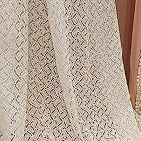 Vorhang Schlafzimmer, Vorhang Durchsichtig Spitze Durchbrochener Jacquard Gardine Vorhang 107x160 cm Weiß Vorhänge für Wohnung