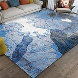 DJHWWD Antirutschmatte Teppich blau Teppich Motiv Auslegware Teppichboden Antirutsch Teppich im Wohnzimmer 120x160CM