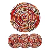 Alnicov Bunte runde Tischsets, 30 cm, 4 Stück, aus gewebtem Rattan, hitzebeständig, für Esstisch, Urlaub, Weihnachten, Küchentisch, Regenbogen