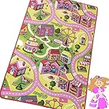 Beppe Spielteppich Princess Spiele Teppich Kinderzimmer Straßenteppich Kinderteppich Mädchen Girl Sweet Town Stadtteppich Spieleteppich Teppiche Kinder Verkehrsteppich Spielzeugteppich 120x80 cm