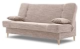 BETTSO -Sofa mit Schlaffunktion und Bettkasten, Couch für Wohnzimmer, Schlafsofa Federkern Sofagarnitur Polstersofa Wohnlandschaft mit Bettfunktion-BIZI (Beige)