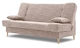 BETTSO -Sofa mit Schlaffunktion und Bettkasten, Couch für Wohnzimmer, Schlafsofa Federkern Sofagarnitur Polstersofa Wohnlandschaft mit Bettfunktion-BIZI (Beige)