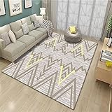RUGMRZ Zimmer Teppich 50 x 70 cm Graugelber rechteckiger Wohnzimmer Teppich im modernen Stil langlebig Teppich Flur
