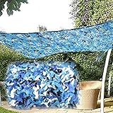 Outdoor Tarnnetz Blaues Camouflage Net, Militärisches Netz Leichtes Langlebiges Netz Mit Gitter 2x3m/3x4m/4x5m/6x7m/8x10m Customize Verfügbar, Für Jagd, Dekoration, Sonnenschutz, Camping(Size:4X7M)