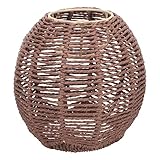 Happyyami 2 Stück Rattan-Lampenschirm Foto-Requisiten Rattan-Stehlampe Handdekor Stehlampe Rattan-Korb Ersatz-Deckenlampenschirm Über Gewebtem Pendelleuchten-Schirm