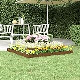 xunfu Pflanzkübel, Pflanzkasten, Blumenkasten, Blumenkübel, Blumentopf, Pflanztrog, Tomaten Kübel, Pflanzkiste, Honigbraun 110x110x27 cm Massivholz Kiefer