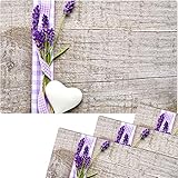 matches21 Tischsets Platzsets Motiv Lavendel auf Holzbrett 4 STK. Kunststoff abwaschbar je 43,5x28,5 cm