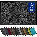 Hochwertige Fußmatte Anthrazit Schwarz 70x120cm groß für Innen & Außen - Schmutzfangmatte rutschfest, waschbar & wetterfest - Fussmatte für Eingangsbereich & Aussenbereich - Läufer Flur dünn