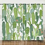 Vorhänge Grüne Pflanzen Verdunkelungsvorhang Weich Vorhang Blickdicht Wohnzimmer Verdunklungsvorhänge Schlafzimmer Gardine Blickdicht Curtains Schallschutz Blickdichte Vorhänge 2x75x166