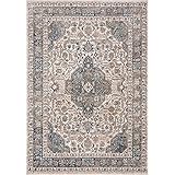 Safavieh Klassischer Indoor-Teppich ORE870, gewebt, rechteckig, für Wohnzimmer, Schlafzimmer oder jeden Innenbereich, Beige/Grau, 152 x 213 cm