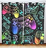 Tveinard Kinder-Spiel-Fenstervorhang, Verdunkelungsvorhang für Jungen und Kinder, wärmeisoliert und lichtblockierend, 2 Paneele, 132,1 x 213,4 cm