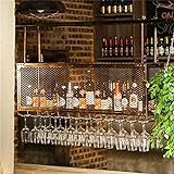 Wine Rack Ceiling Wine Racks Bar Restaurant Hanging Wine Glass Rack Ceiling Rack Storage s Hanging Wine Bottle and Glass Holder 2-Tier Wine Stemware Holder Black L100W30Cm (Bronze L120*W30Cm)