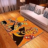 Chickwin Teppich Wohnzimmer Outdoor, Weiche Antirutschunterlage Kurzflor Teppiche für Schlafzimmer Kinderzimmer Küche Terrasse Schlafzimmer-3D Afrika Muster (Volksbrauch,150x230cm)