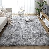 Aujelly Luxus Shaggy Soft Area Teppich Quadrat Indoor Flauschige rutschfeste Teppiche Moderne Wohnkultur für Wohnzimmer Schlafzimmer Kinderzimmer Wohnzimmer Grey 120x200 cm