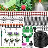 MULEVIP Bewässerungssystem Garten 50M Garten BewässerungsSystem 200 pcs Garten Bewässerung Kit,Micro Automatische Gewächshaus Sprinkler,Bewässerung Sprinkler für Pflanzen Garten Gewächshaus Blumen