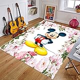 LUWADO Minnie Maus Anime Teppich Super Weicher Cartoon 3D-Druck Teppich Rutschfester Teppich Wohnzimmer Teppich 60 * 90 cm B2306