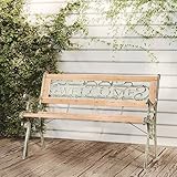 Youuihom Loungesessel, Parkbank mit Rückenlehne und Armlehnen, Gartenbank 122 cm Massivholz Tanne Geeignet für Gärten, Parks, Terrassen, Balkone, Hinterhöfe