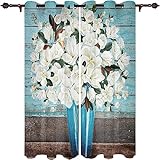 RANIEL Plant Vorhang Blickdicht Gardinen mit Ösen Fiori 3D Druck Blickdichte Vorhänge Vorhang Verdunkelung Wärmeisolierend Wohnzimmer Schlafzimmer 2 Stück 91.5x214 cm (BxH)