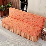 YSLLIOM Armless Sofa Cover All-Inclusive-Universal Sleeve Stretch Sofa Freigabe Full Cover Folding Sofa-Bett-Abdeckung (orange,120-150cm)